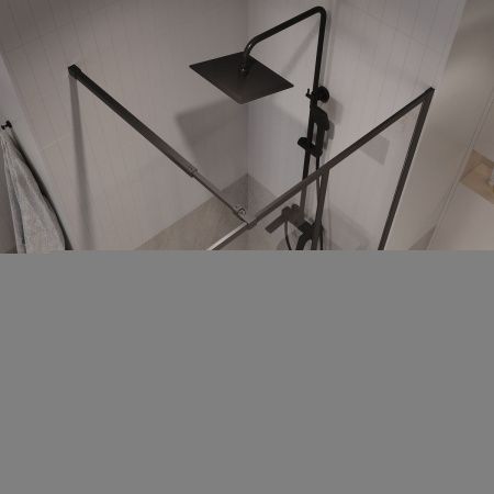 Душевая перегородка Niagara Nova NG-686-90BLACK 90х195 стекло с рисунком профиль черный