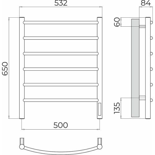 Полотенцесушитель электрический Terminus 4670078531322 55х65 хром - фото 3