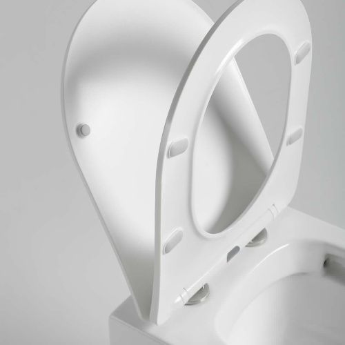 Унитаз подвесной Vincea Piatti VT1-11S белый с сиденьем микролифт безободковый душевой смыв - фото 2