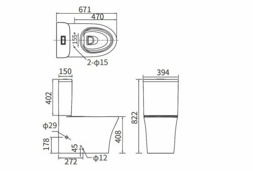 Чаша унитаза напольная Arrow AB2232H цвет белый без бачка с сиденьем микролифт безободковая каскадный смыв - фото 4