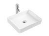 Раковина из сантехнического фарфора Sintesi SIN-LVB-APP-407 50х40 накладная цвет белый без отверстий под смеситель