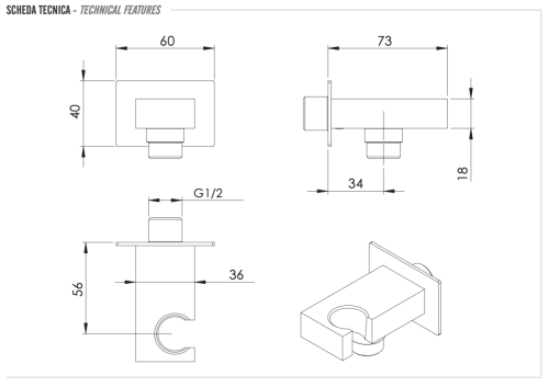 Держатель для душа Remer 337WNO черный - фото 2