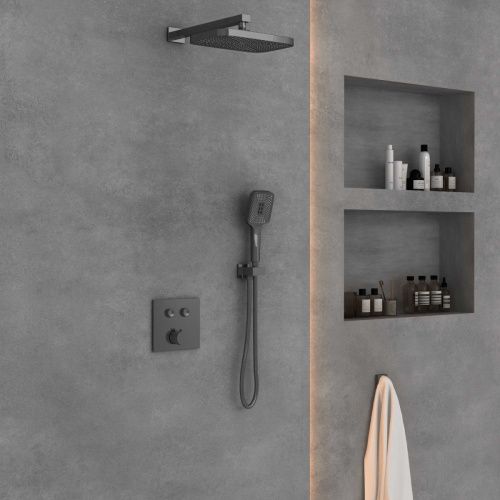 Душевая система Vincea VSFW-4211GM встраиваемая в стену цвет вороненая сталь