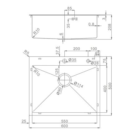 Кухонная мойка Raglo R701 R701.6050.03 60х50 цвет золото поверхность матовая