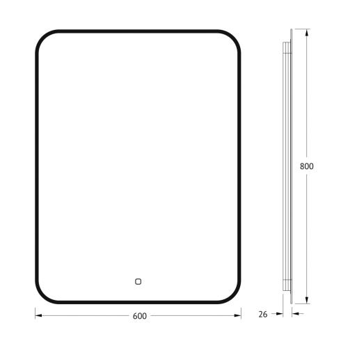 Зеркало с подсветкой Defesto AURA DF 2977S 60х80 подвесное - фото 2