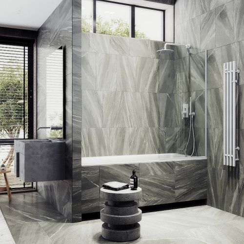 Душевая шторка на ванну Maybah Glass MGV-154-1у 75х140 стекло прозрачное профиль белый ориентация универсальная - фото 3