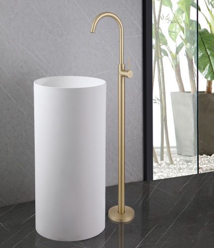 Смеситель Abber Wasser Kreis AF8141G напольный золото - фото 2