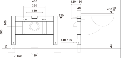 Рама крепления подвесного импульсного унитаза Cerutti SPA CT10242 - фото 2