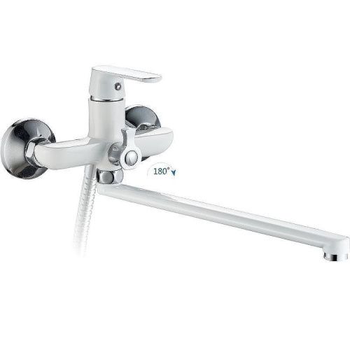 Смеситель для ванны и душа Haiba HB804 HB22804 настенный белый/хром - фото 2