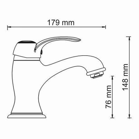 Смеситель Wasserkraft Isar 1300 1303 на раковину бронза