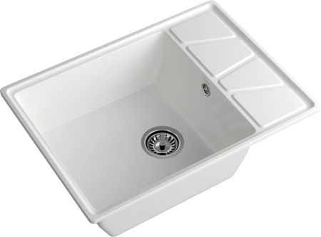 Кухонная мойка Granfest Vertex V-680L иней 70х50 цвет белый поверхность матовая