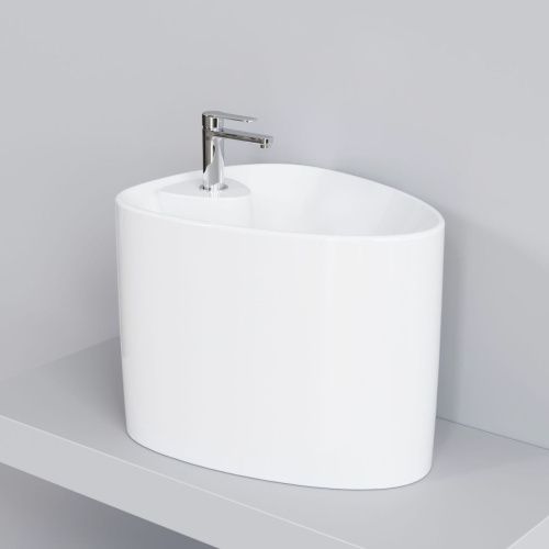 Раковина из сантехнического фарфора Ambassador Kingston 146T20003 60х40 накладная цвет белый 1 отверстие под смеситель - фото 4