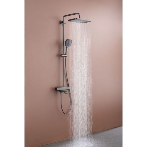 Душевая стойка Raglo R22 R22.26.09 настенная цвет серый с термостатом - фото 5