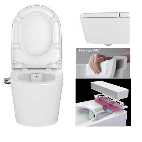 Унитаз подвесной Vitra Nest 5176B003-6233 белый с сиденьем микролифт безободковый смыв торнадо - фото 3