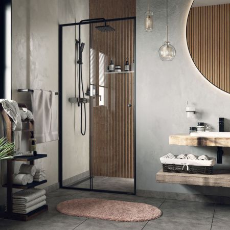 Душевая дверь Wasserkraft Dill 61S 61S31 140х200 стекло прозрачное профиль черный