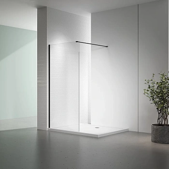 Душевая перегородка Veconi Korato KR72B-110-01-C7 110х200 стекло прозрачное профиль черный