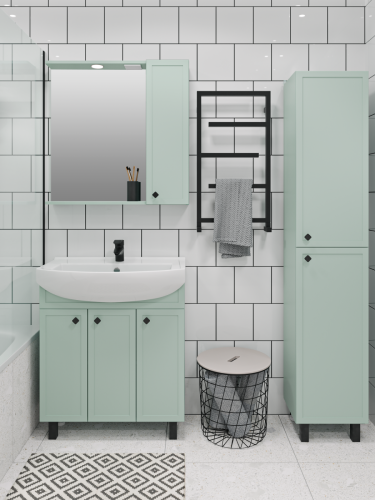 Зеркало-шкаф Runo Римини 00-00001279 80х80 подвесной цвет коричневый - фото 3