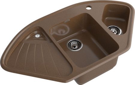 Кухонная мойка Granfest Corner C-1040E терракот 105х55 цвет коричневый поверхность матовая