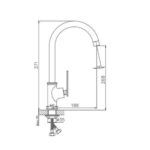 Смеситель для кухни Haiba HB589 HB70589 на мойку хром - фото 2