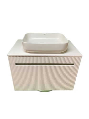 Тумба с раковиной Sintesi STL.W7815_SIN-LVB-APP-409 80х60 подвесная цвет белый - фото 2