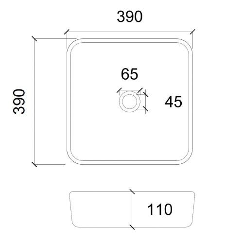 Раковина стеклянная Abber GLAS AK2311 40х40 накладная цвет прозрачный без отверстий под смеситель - фото 2