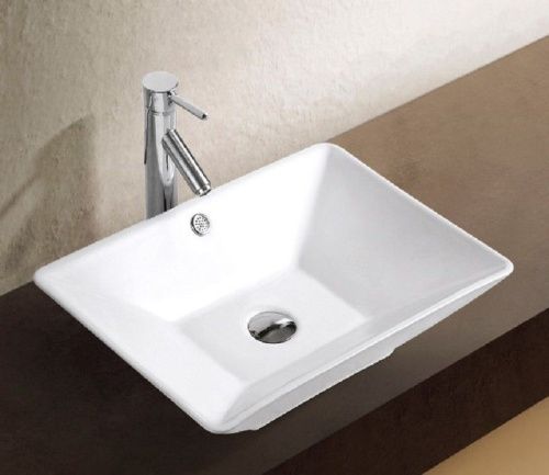 Раковина из сантехнического фаянса CeramaLux 9212 60х40 накладная цвет белый без отверстий под смеситель - фото 3