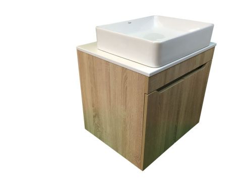 Тумба с раковиной Sintesi STL.W7021_SIN-LVB-APP-407 60х60 подвесная цвет коричневый - фото 2