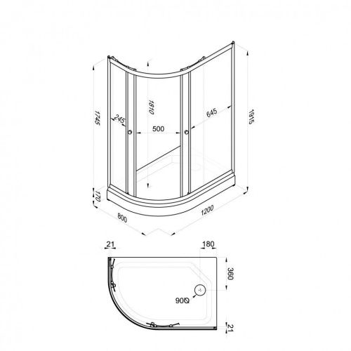Душевой уголок Тритон Коралл Щ0000068950 120х80 стекло с рисунком профиль белый с поддоном - фото 4