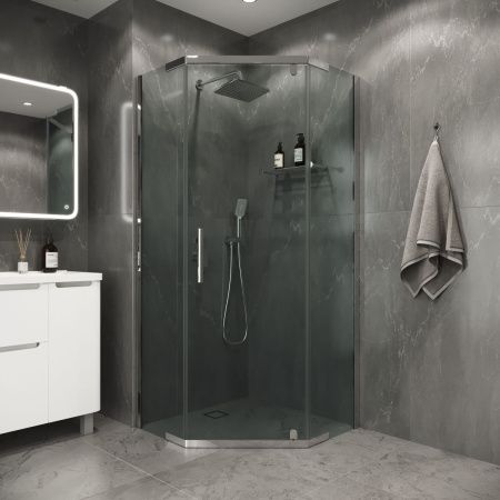 Душевой уголок Niagara Eco NG-1010-14D 100х100 стекло прозрачное профиль хром без поддона