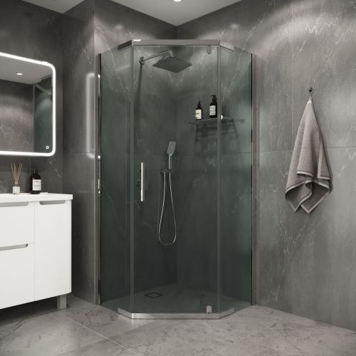 Душевой уголок Niagara Eco NG-1010-14D 100х100 стекло прозрачное профиль хром без поддона - фото 3