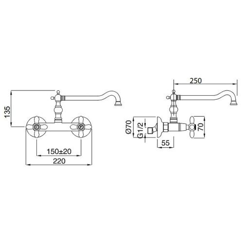 Смеситель для кухни Migliore 18247 настенный хром - фото 2