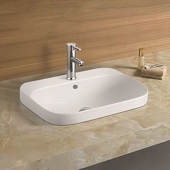 Раковина керамическая Art&Max AM-7976 60х50 полувстраиваемая цвет белый