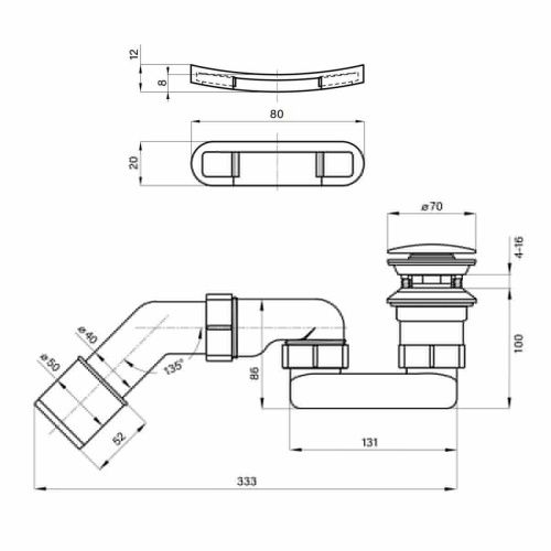 Слив-перелив для ванны Wellsee Useful Extras 231927000 белый - фото 2