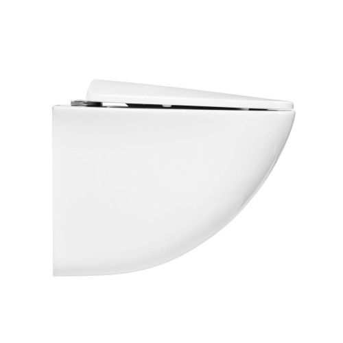 Унитаз подвесной Art&Max Pescara AM016CHR/SC белый с сиденьем микролифт каскадный смыв - фото 2