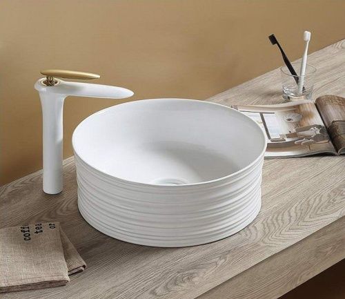 Раковина из сантехнического фаянса CeramaLux W1532 40х40 накладная цвет белый без отверстий под смеситель - фото 3