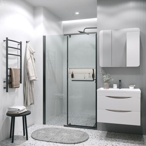 Душевая дверь Grossman Pragma 100.K33.03.110.21.00 110х195 стекло прозрачное профиль черный - фото 3