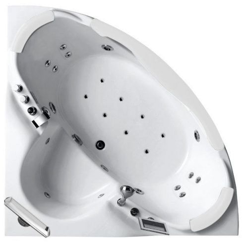 Ванна акриловая гидромассажная Gemy G9025 II O 155х155 угловая четверть круга с каркасом - фото 3