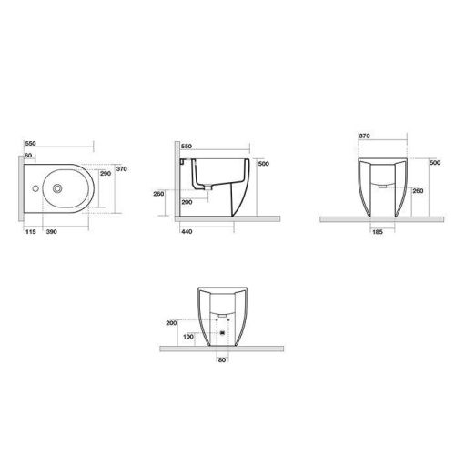 Биде напольное Kerasan FLO 312401 цвет белый - фото 2