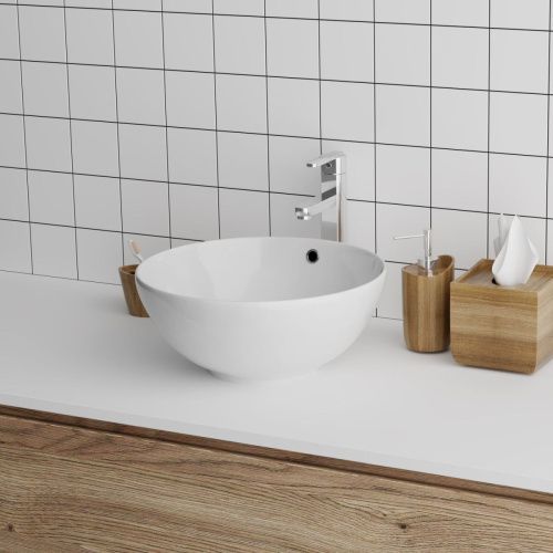 Раковина из сантехнического фаянса Grossman GR-3014 40х40 накладная цвет белый без отверстий под смеситель - фото 3