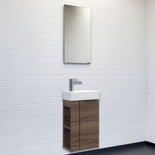 Тумба с раковиной Comforty Матэ 00-00015325CF 40х20 подвесная цвет коричневый - фото 5