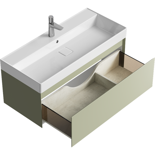 Тумба под раковину Aqwella Y GE01101SH 100х50 подвесная цвет зеленый - фото 2