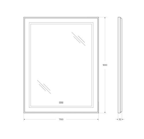 Зеркало с подсветкой BelBagno Kraft SPC-KRAFT-700-900-LED-TCH-WARM 70х90 подвесное - фото 5