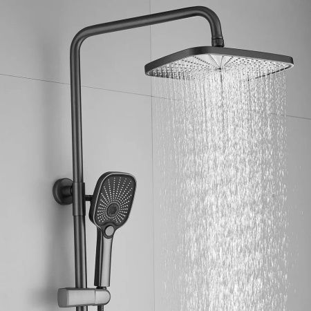 Душевая стойка Shevanik S8536T настенная цвет оружейная сталь