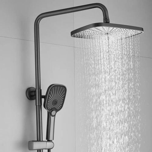 Душевая стойка Shevanik S8536T настенная цвет оружейная сталь - фото 5