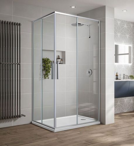 Душевой уголок Vincea Slim-U VSS-2SU8010CL 100х80 стекло прозрачное профиль хром без поддона