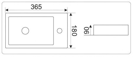 Раковина из сантехнического фаянса CeramaLux 9272L 40х20 накладная цвет белый 1 отверстие под смеситель