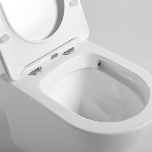 Унитаз подвесной Vincea Piatti VT1-11S белый с сиденьем микролифт безободковый душевой смыв - фото 4