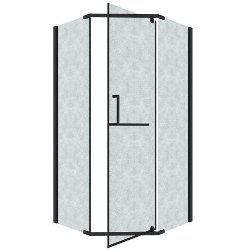 Душевой уголок Grossman Pragma 302.K33.03.1010.21.02 100х100 стекло текстурное профиль черный без поддона - фото 2
