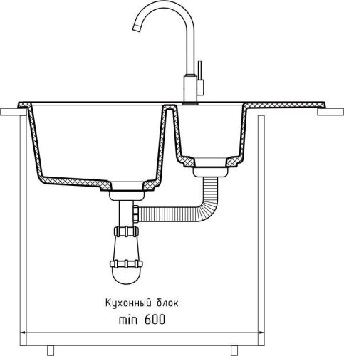 Кухонная мойка Granfest Quadro Q-775KL терракот 75х50 цвет коричневый поверхность матовая - фото 4