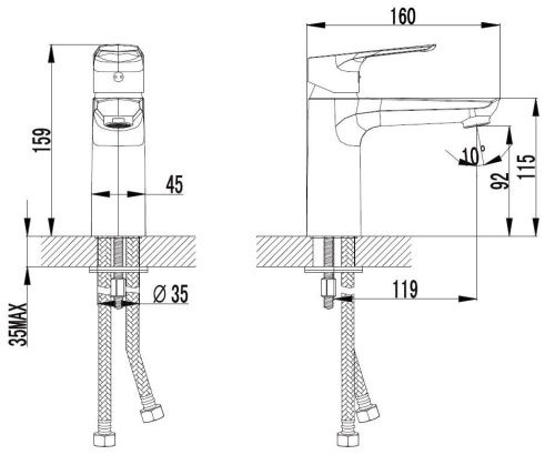 Смеситель Creavit SO1500 на раковину хром - фото 2